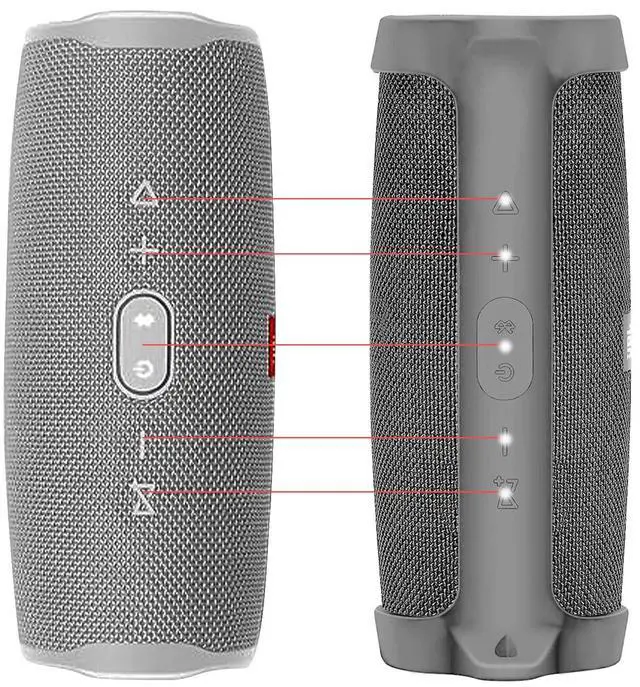 Alt view image 3 of 6 - Silicone Case Cover for JBL Charge 4 Portable Waterproof Wireless Bluetooth Speaker, Travel Gel Soft Skin,Waterproof Rubber Carrying Pouch with Strap (Grey)