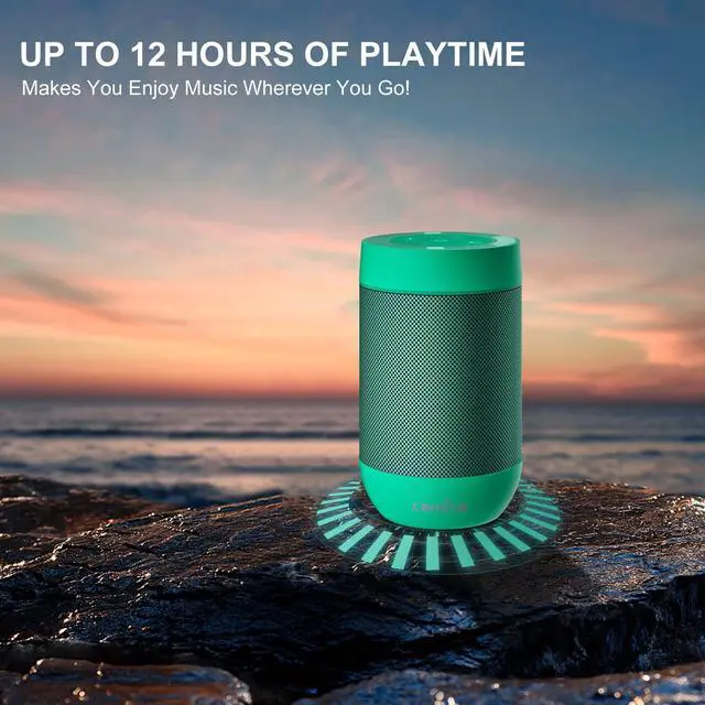 Alt view image 7 of 7 - comiso Bluetooth Speaker with IP65 Waterproof,5.3 Bluetooth,TWS Pairing,Support TF Card,Portable Wireless Speaker for iPhone Samsung and More-Green