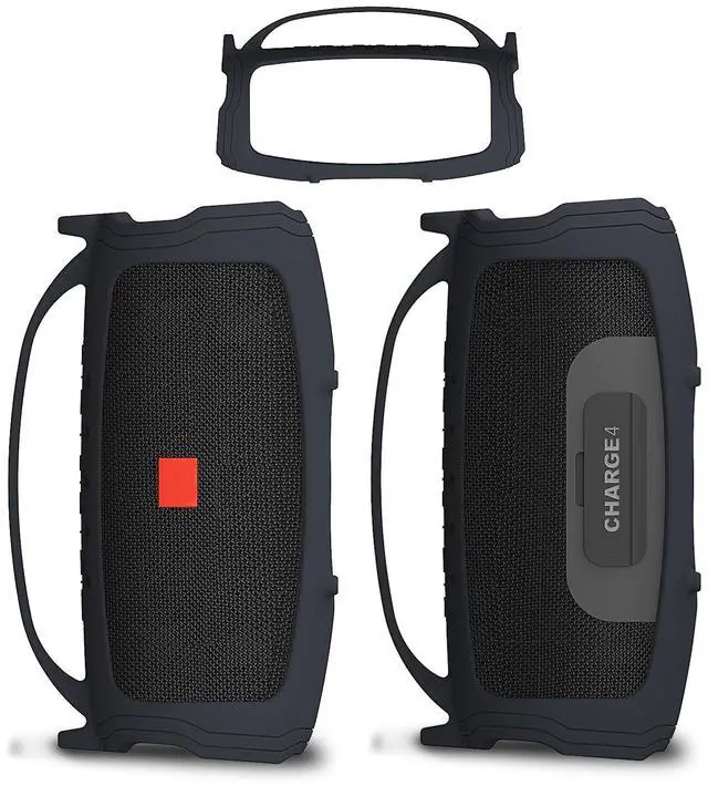 Alt view image 5 of 7 - Silicone Cover Case Compatible with JBL Charge 4/5 Portable Bluetooth Speaker, Soft Skin Sleeve for JBL Charge 4/5 Bluetooth Speaker Accessories (Black Case, NOT for Wi-Fi Version)