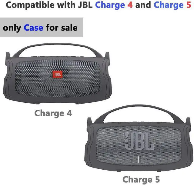 Alt view image 2 of 7 - Silicone Cover Case Compatible with JBL Charge 4/5 Portable Bluetooth Speaker, Soft Skin Sleeve for JBL Charge 4/5 Bluetooth Speaker Accessories (Gray Case, NOT for Wi-Fi Version)