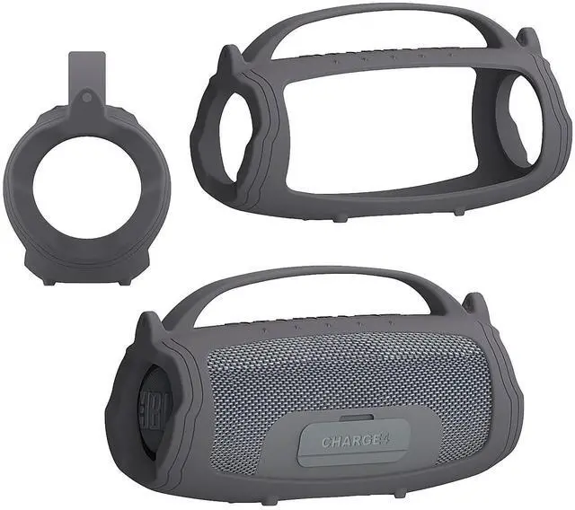 Alt view image 4 of 7 - Silicone Cover Case Compatible with JBL Charge 4/5 Portable Bluetooth Speaker, Soft Skin Sleeve for JBL Charge 4/5 Bluetooth Speaker Accessories (Gray Case, NOT for Wi-Fi Version)