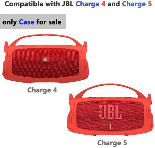 Alt view image 2 of 7 - Silicone Cover Case Compatible with JBL Charge 4/5 Portable Bluetooth Speaker, Soft Skin Sleeve for JBL Charge 4/5 Bluetooth Speaker Accessories (Red Case, NOT for Wi-Fi Version)