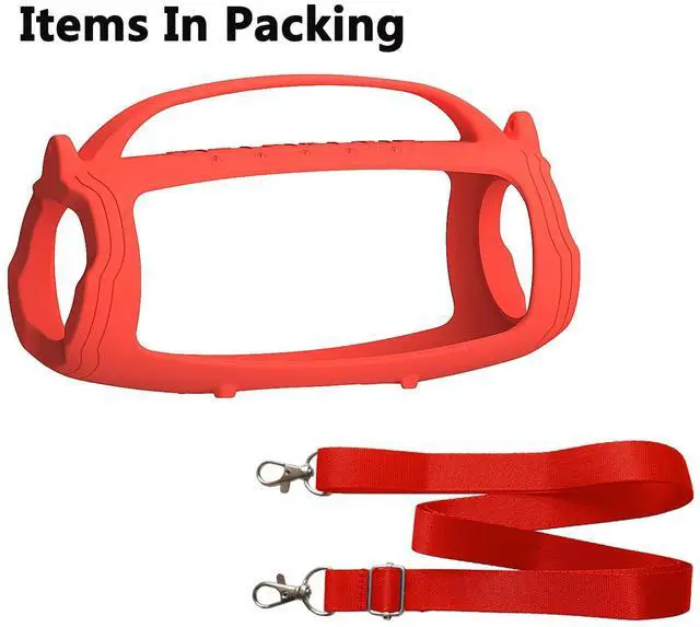 Alt view image 3 of 7 - Silicone Cover Case Compatible with JBL Charge 4/5 Portable Bluetooth Speaker, Soft Skin Sleeve for JBL Charge 4/5 Bluetooth Speaker Accessories (Red Case, NOT for Wi-Fi Version)
