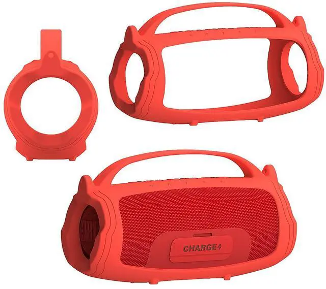 Alt view image 4 of 7 - Silicone Cover Case Compatible with JBL Charge 4/5 Portable Bluetooth Speaker, Soft Skin Sleeve for JBL Charge 4/5 Bluetooth Speaker Accessories (Red Case, NOT for Wi-Fi Version)