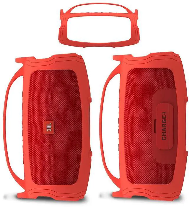 Alt view image 5 of 7 - Silicone Cover Case Compatible with JBL Charge 4/5 Portable Bluetooth Speaker, Soft Skin Sleeve for JBL Charge 4/5 Bluetooth Speaker Accessories (Red Case, NOT for Wi-Fi Version)