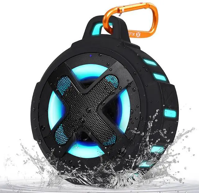 Main image of Upgraded, Portable Bluetooth Speaker, Certified IP67 Waterproof Shower Speaker, Silicone Case, 10W Powerful Bass, 24Hrs Playtime, Small, Floating, RGB Lights, Clip, for Pool Beach Kayak Travel Gifts