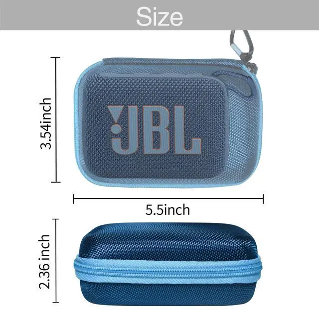 Alt view image 3 of 6 - Case for JBL GO 4 GO4 Portable Bluetooth Speaker, Case for Anker Soundcore Select 4 Go, Waterproof and Dustproof Feature, Blue- Case Only