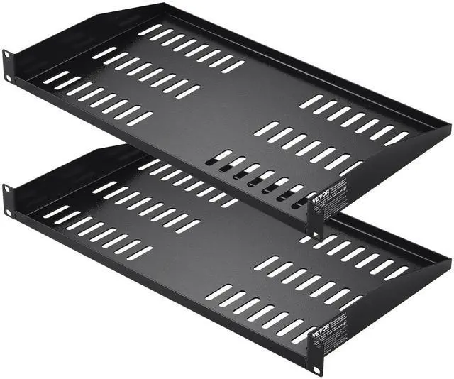Main image of VEVOR 2PCS 1U Server Rack Shelf, Universal Vented Rack Mount Cantilever Tray for 19 inch Network Equipment Rack & Cabinet, 10" Deep Rack Mount Shelf, Weight Capacity 50 lbs Wall Mount Rack Shelf