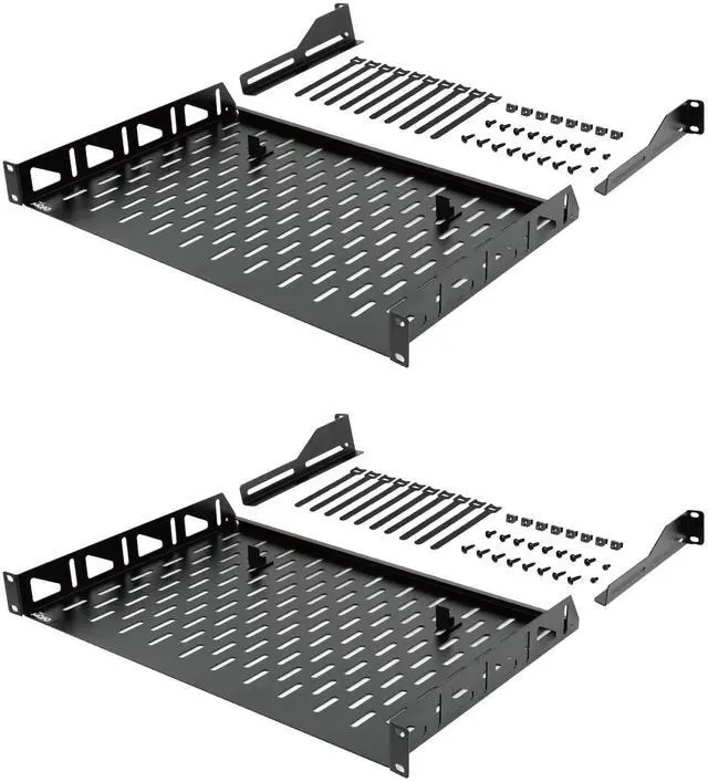 Main image of Tecmojo 1U Rack Shelf,19 inch Rack Shelf 12 inch Depth,Rack Mount Shelf with Anti-Slip Stops,Server Rack Shelf and Network Shelf for 19 in Equipments, 110lbs Capacity of Vented 1U Shelf,No Lip(2 Pack)