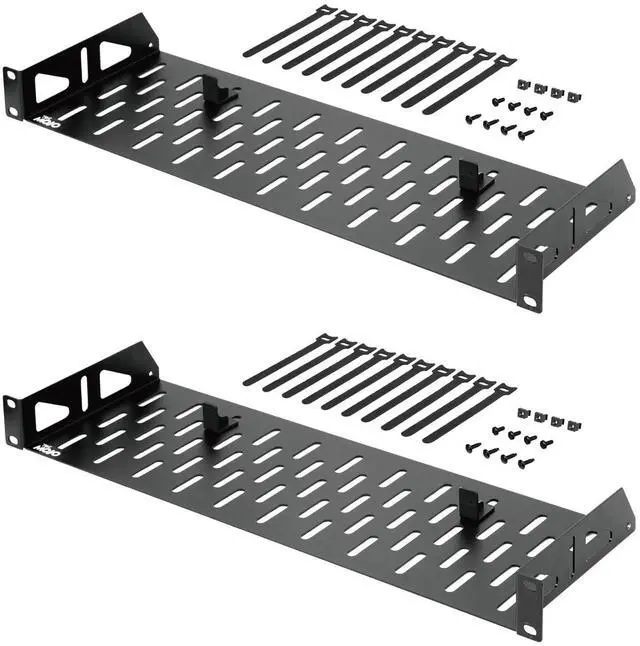 Main image of Tecmojo 1U Rack Shelf,19 inch Rack Shelf 6 inch Depth,Rack Mount Shelf with Anti-Slip Stops,Server Rack Shelf and Network Shelf for 19 in Equipments, 55lbs Capacity of Vented 1U Shelf,No Lip(2 Pack)