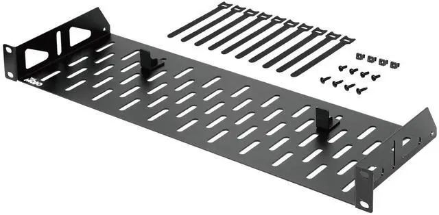 Main image of Tecmojo 1U Rack Shelf,19 inch Width 6 inch Depth,Rack Mount Shelf with Anti-Slip Stops,Server Rack Shelf and Network Shelf for 19 in Equipments, 55lbs Capacity of Vented 1U Shelf,Black,No Lip