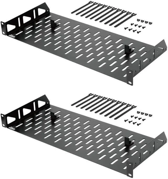 Main image of Tecmojo 1U Rack Shelf,19 inch Rack Shelf 8 inch Depth,Rack Mount Shelf with Anti-Slip Stops,Server Rack Shelf and Network Shelf for 19 in Equipments, 55lbs Capacity of Vented 1U Shelf,No Lip(2 Pack)