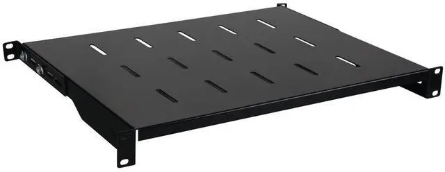 Alt view image 3 of 4 - RAISING ELECTRONICS 1U Black Flexible 14inch (350mm) deep Cantilever Server Shelf Vented Rack Mount 19inch