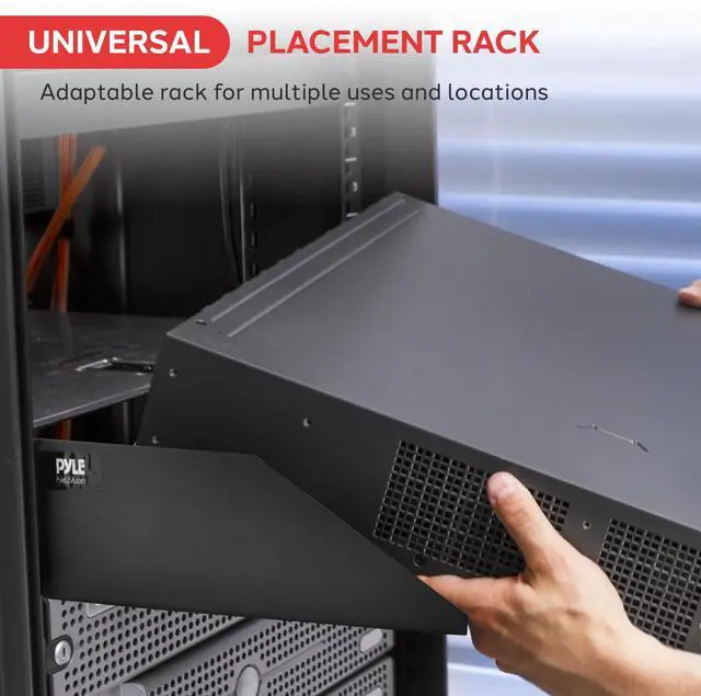 Alt view image 4 of 7 - Pyle 19-Inch 2U Server, Vented Shelves for Good Air Circulation, Cantilever, Wall Rack, Universal Device, Cabinet Shelf, Computer Case Mounting Tray, Black (PLRSTN22U), 1 Unit