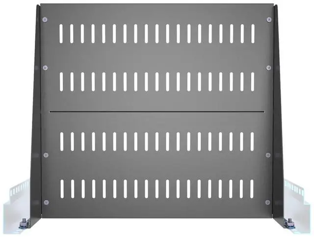 Alt view image 2 of 7 - JINGCHENGMEI 2U Vented Server Rack Shelf- Deep Adjustable Universal Rack Mount Cantilever Tray for 19" Network Equipment Rack & Cabinet,16 inches Deep, Black (2U16Inch)