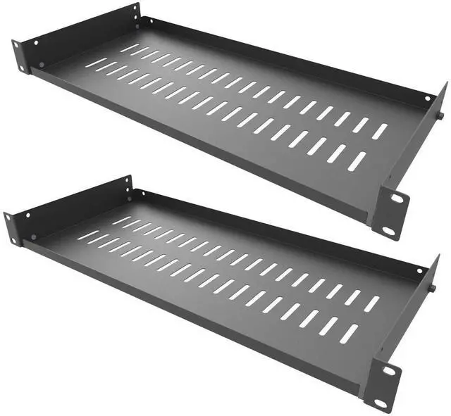 Main image of Jingchengmei 2 Pack of 1U Disassembled Vented Cantilever Server Rack Mount Shelf 8" (203mm) Deep for 19" Network Cabinet or Equipment Rack (8V2PC)