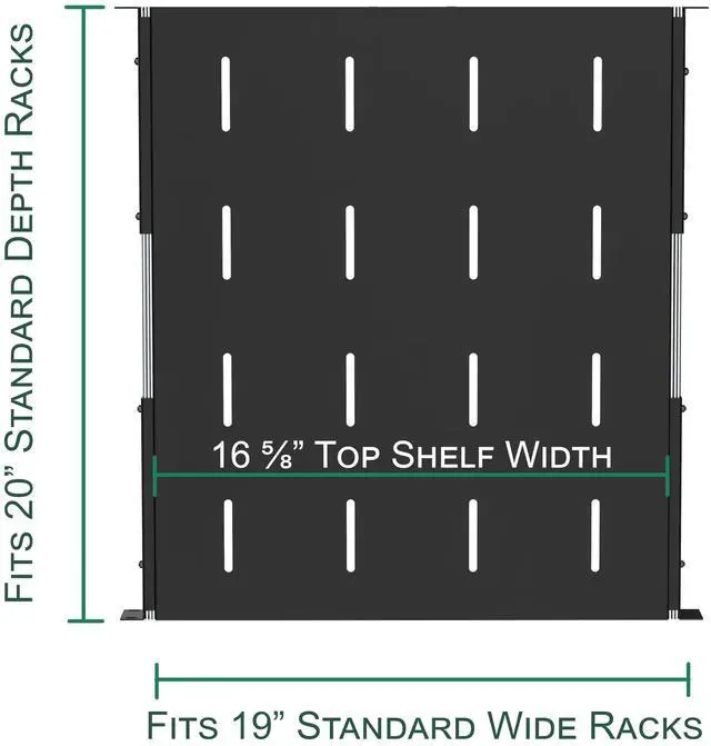 Alt view image 3 of 6 - ynVISION.DESIGN 1U Sliding Rack Shelf with Handle for Server Racks - Extendable from 20 to 35 inches - Fits Standard 19 inch x 20 inch 4 Post Rack - Supports 44 lbs, Ideal 1U Rack Drawer