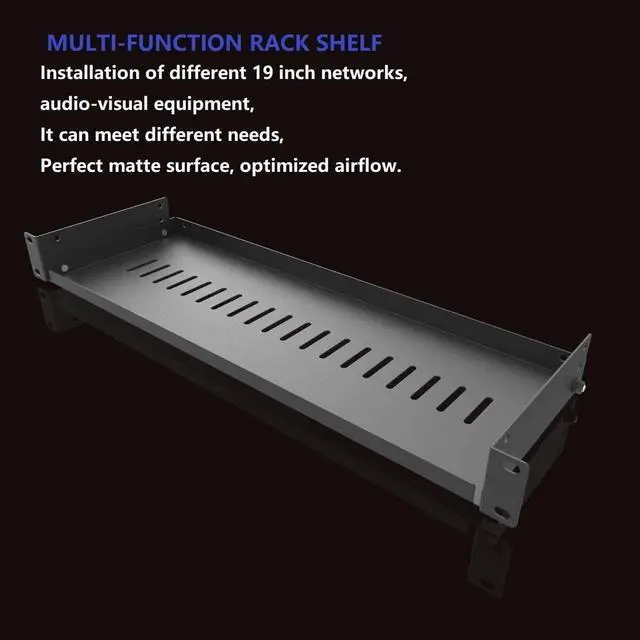 Alt view image 2 of 7 - Jingchengmei 1U Disassembled Vented Cantilever Server Rack Mount Shelf 6"(152mm) Depth for 19-Inch Network/AV Equipment Rack and Cabinet(1U6V)