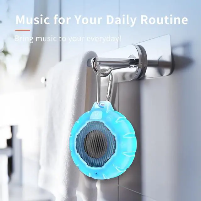 Alt view image 2 of 6 - HEYSONG Waterproof Shower Bluetooth Speaker, Durable & Portable with Clear Sound, Ideal for Shower, Pool, Beach & Kayaking  Great Gift for All Ages
