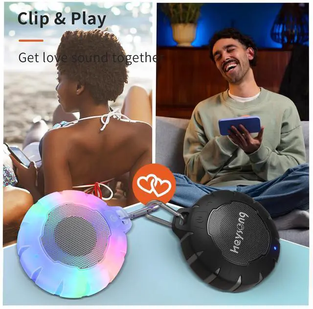 Alt view image 5 of 6 - HEYSONG Waterproof Shower Bluetooth Speaker, Durable & Portable with Clear Sound, Ideal for Shower, Pool, Beach & Kayaking  Great Gift for All Ages