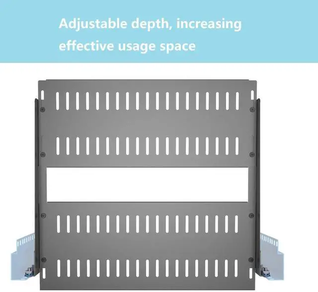 Alt view image 6 of 7 - JINGCHENGMEI 1U Server Rack Shelf, Universal Vented Rack Mount Cantilever Tray Deep Adjustable 14-17In for 19 Inch Networking Equipments Rack Enclosure, Black (1U14In)