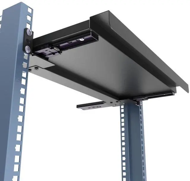 Alt view image 6 of 7 - JINGCHENGMEI 1U Keyboard Tray 8" Deep -Universal 19" Rack Mount Sliding Shelf for Network Equipments Server Rack or Cabinet (8inch)