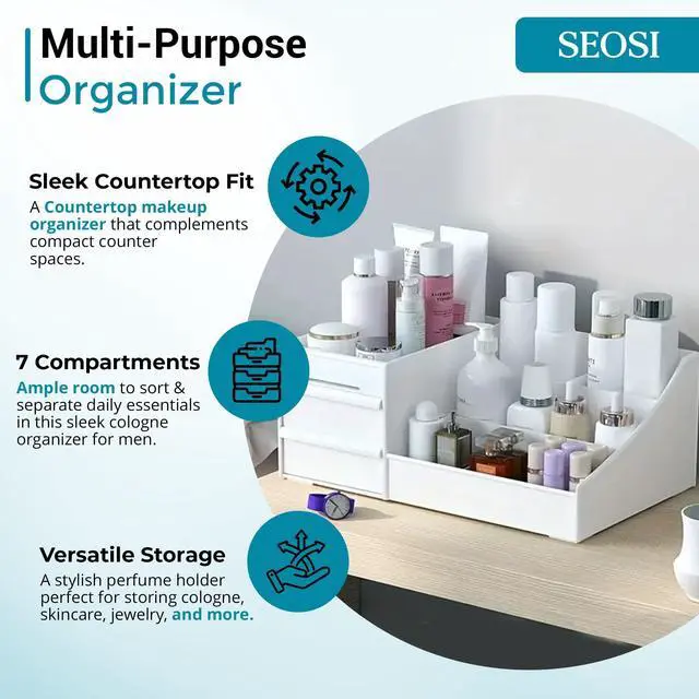 Alt view image 3 of 7 - Cologne Organizer for Men, Bathroom Countertop Organizer, Vanity Storage Shelf, Perfume & Cologne Stand, Dresser Rack, Organizador de Perfumes, Bedroom essentials for men, Birthday Gift for Men