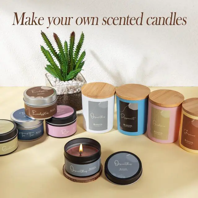 Alt view image 5 of 6 - SAEUYVB Candle Making Kit - DIY Starter Soy Candle Making Supplies with Wax Melter, Including Soy Wax, 10 Candle Jars, 10 Pleasant Scents, Color Dyes & MorePerfect Candle Making Kit for Adults