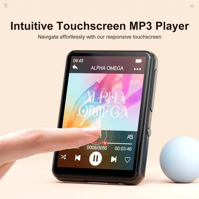 Alt view image 5 of 7 - 128GB MP3 Player with Upgrade Bluetooth 5.3, HiFi Sound Shuffle Single Loop Music Player with HD Speaker, FM Radio, Voice Recorder, 2.4IN Full Touchscreen MP3 Ideal for Sport (Earphones Included)