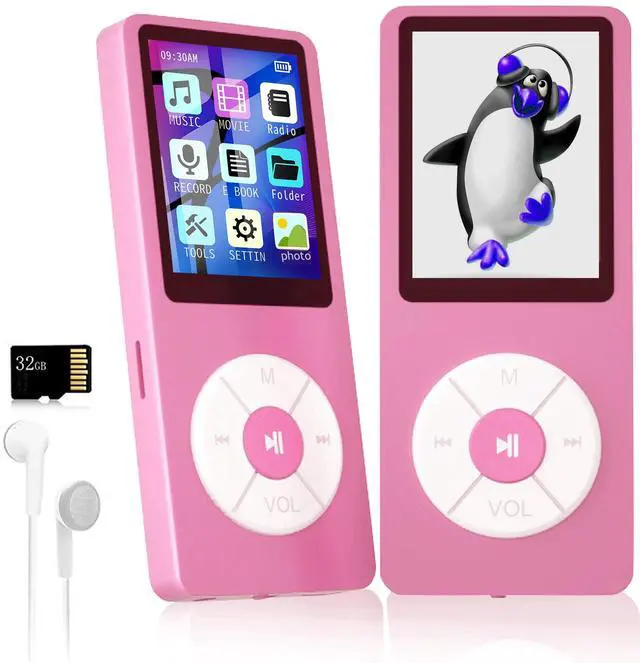 Main image of MP3 Player with 32GB TF Card,Built-in HD Speaker,Portable HiFi Music Player with Video/Voice Recorder/FM Radio/Photo Viewer/E-Book Player for Kids (Pink)