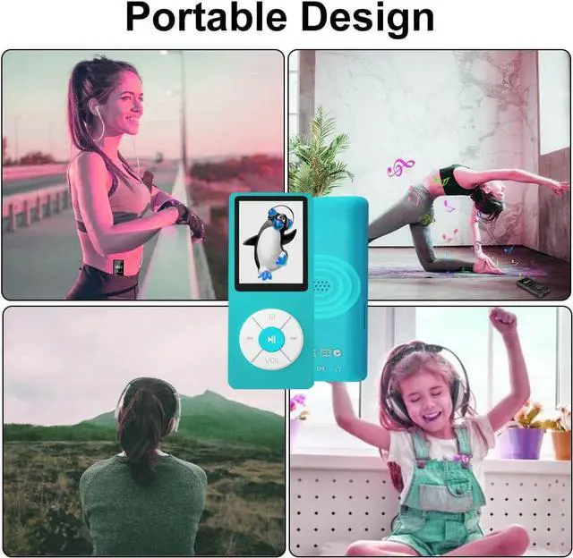 Alt view image 4 of 6 - MP3 Player with 32GB TF Card,Built-in HD Speaker,Portable HiFi Music Player with Video/Voice Recorder/FM Radio/Photo Viewer/E-Book Player for Kids (Sky Blue)