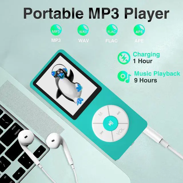 Alt view image 3 of 6 - MP3 Player with 32GB TF Card,Built-in HD Speaker,Portable HiFi Music Player with Video/Voice Recorder/FM Radio/Photo Viewer/E-Book Player for Kids (Sky Blue)