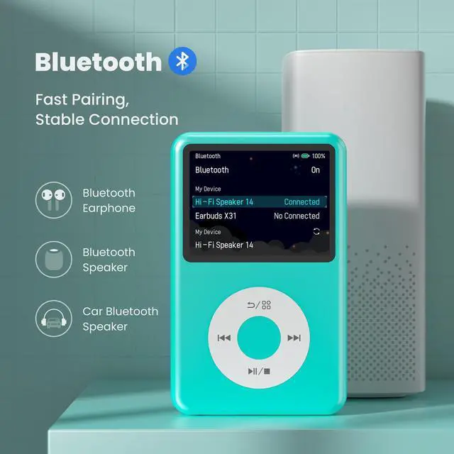 Alt view image 3 of 7 - Mp3 Player with Bluetooth Innioasis Y1 Video Digital Music Player HiFi Mini Portable Kids Audiobook Mp3 2025 Nice Gift Choice Theme Upgrade Blue