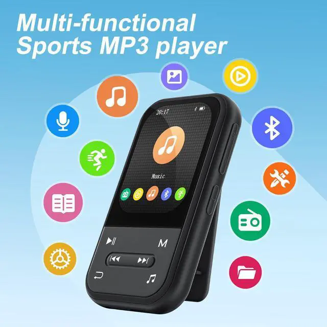 Alt view image 3 of 7 - 128GB MP3 Player - Clip MP3 Player with Bluetooth 5.3, Portable Music Player with FM Radio, Voice Recorder, Pedometer, Mini Design Ideal for Sport, Earphones Included