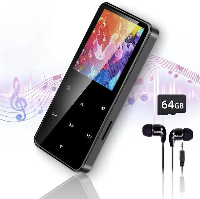 Main image of 80GB MP3 Player with Bluetooth Portable HiFi Music Player with HD Speaker, Lossless Sound, FM Radio, Voice Recorder, Touch Buttons, E-Book (Earphones & 16GB + 64GB Card Included, No WiFi)