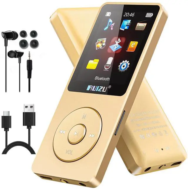 Main image of 64GB MP3 Player with Bluetooth 5.3, Portable Music Player for Kids, Sports Running, FM Radio, Voice Recorder, Equalizer, Digital Audio Shuffle Playback, Support 128GB Micro SD Card, Yellow