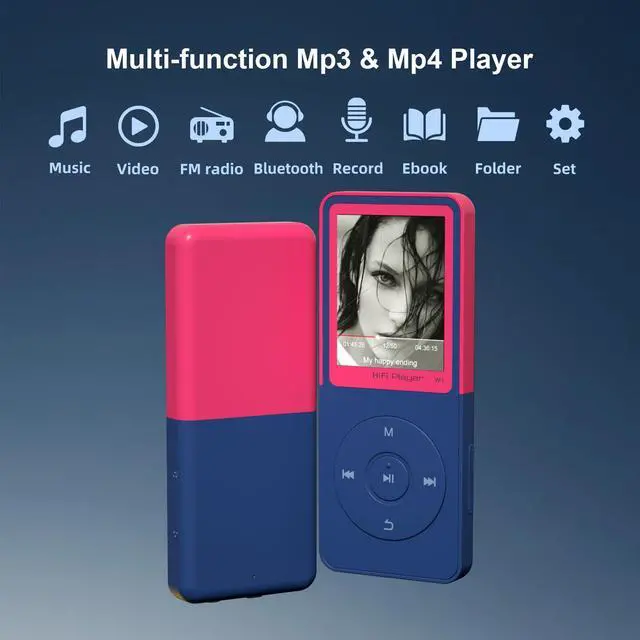 Alt view image 3 of 7 - Mp3 Player with Bluetooth,Classic Portable Mp3 & Mp4 Players,HiFi Sound Music Player with SD Card Slot/Photo Viewe/Video Play/FM Radio/Recorder/E-Book for Kids,Long Battery Life Red 32GB