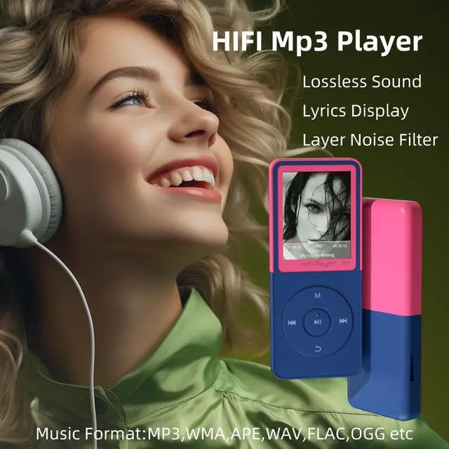 Alt view image 2 of 7 - Mp3 Player with Bluetooth,Classic Portable Mp3 & Mp4 Players,HiFi Sound Music Player with SD Card Slot/Photo Viewe/Video Play/FM Radio/Recorder/E-Book for Kids,Long Battery Life Red 32GB