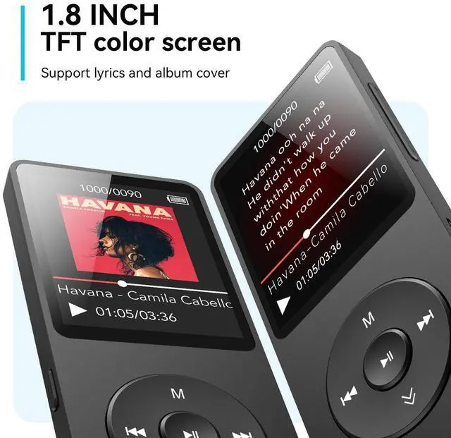 Alt view image 7 of 7 - AGPTEK A02 MP3 Player with Bluetooth 5.3, 1.8 inch Screen Portable Music Player with Speaker, FM Radio, Voice Recorder, Supports Expanded Up to 128GB(Black, 64GB)