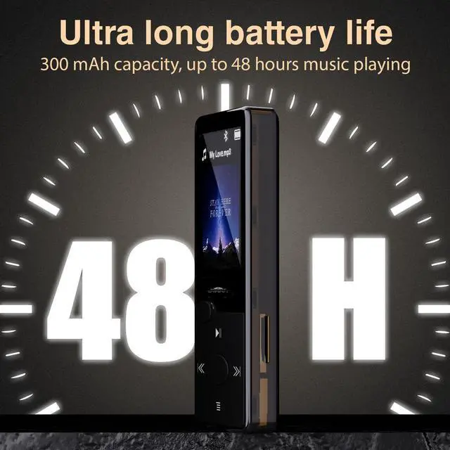 Alt view image 4 of 7 - 64GB Mp3 Player with Bluetooth 5.3 HiFi Sound, Mp3 Player with FM Radio, Mini Music Player for Kids Adults, Earphones Included, TF Card can be Inserted