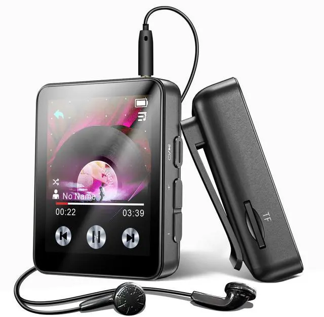 Main image of 128GB Mini MP3 Player with Bluetooth 5.3,Portable Music Player for Kids with Clip,HiFi Sound,Voice Recorder,E-Book,Built-in HD Speaker,Digital Audio Player for Sport with Earphones & Screen Protector