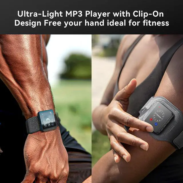 Alt view image 2 of 7 - 128GB Mini MP3 Player with Bluetooth 5.3,Portable Music Player for Kids with Clip,HiFi Sound,Voice Recorder,E-Book,Built-in HD Speaker,Digital Audio Player for Sport with Earphones & Screen Protector