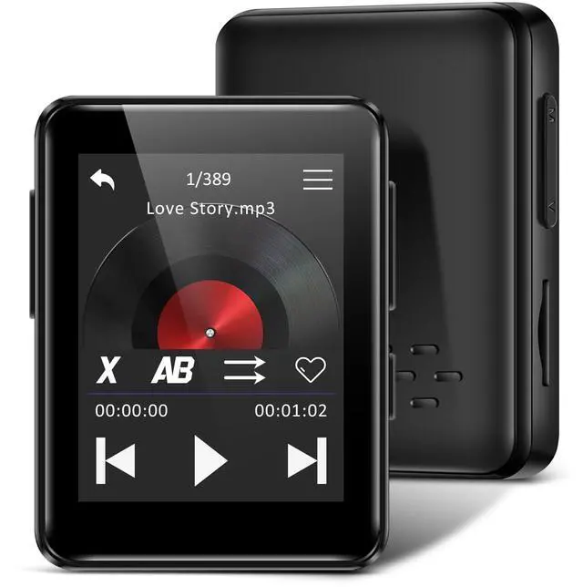 Main image of 1.8 inch MP3 Player with Bluetooth, 32GB Digital Music Player for Kids, Portable Mini Bluetooth MP3 Player with Speaker Lossless Sound with FM Radio, Voice Recorder, Supports up to 512GB, Black