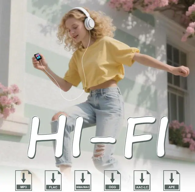 Alt view image 5 of 7 - 1.8 inch MP3 Player with Bluetooth, 32GB Digital Music Player for Kids, Portable Mini Bluetooth MP3 Player with Speaker Lossless Sound with FM Radio, Voice Recorder, Supports up to 512GB, Black