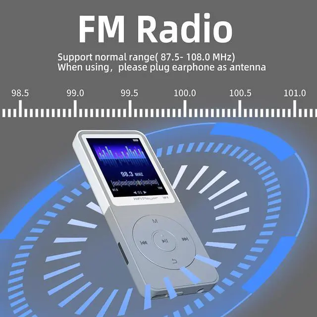 Alt view image 6 of 6 - Bluetooth Mp3 Player, Classic Portable Mp3 Players for Kids,HiFi Music Player with Bluetooth,Video Play,FM Radio,Recording,E-Book,Alarm Clock,Mp3 Play up to 50 Hours with SD Card Slot Grey 64GB