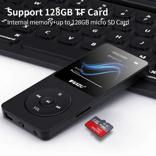 Alt view image 6 of 7 - RUIZU 64GB MP3 Player with Bluetooth 5.3, Portable Music Player for Kids Sports Running, FM Radio, Voice Recorder, Equalizer, 80H Digital Audio Video Shuffle Resume Playback, Up to 128GB Micro SD Card