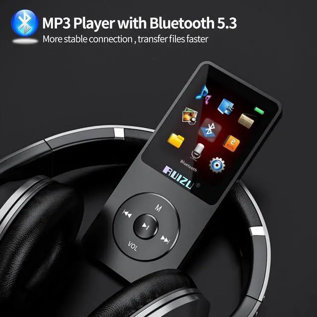 Alt view image 2 of 7 - RUIZU 64GB MP3 Player with Bluetooth 5.3, Portable Music Player for Kids Sports Running, FM Radio, Voice Recorder, Equalizer, 80H Digital Audio Video Shuffle Resume Playback, Up to 128GB Micro SD Card