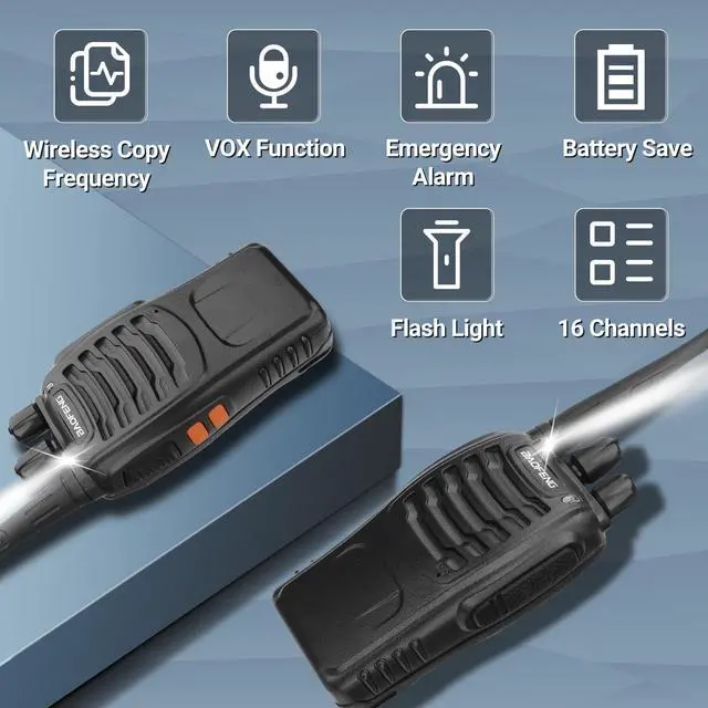 Alt view image 4 of 7 - Walkie Talkies Long Range Walkie Talkie for Adults Rechargeable Radio Walkie Talkie 2 Way Radios Copy Frequency Handheld Two Way Radios Transceiver Walky Talky with Base Charger for Camping(2 Pack)