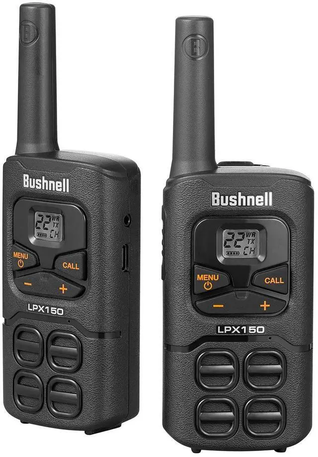 Alt view image 3 of 7 - Bushnell LPX150 Walkie Talkie Radio - Reliable Quality, Rugged Design, 0.5W Power for 20 Miles of Range, Two Way Radios Equipped for Wherever Life Takes You (2 Pack)