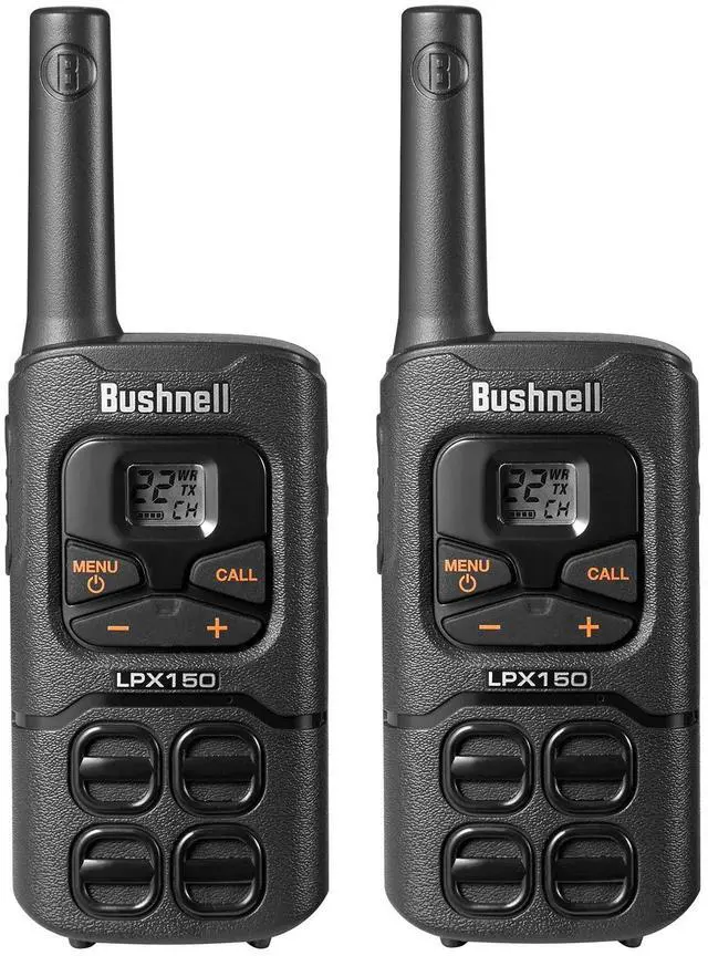 Alt view image 6 of 7 - Bushnell LPX150 Walkie Talkie Radio - Reliable Quality, Rugged Design, 0.5W Power for 20 Miles of Range, Two Way Radios Equipped for Wherever Life Takes You (2 Pack)